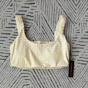 Yellow Gingham Sports Bra